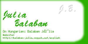 julia balaban business card